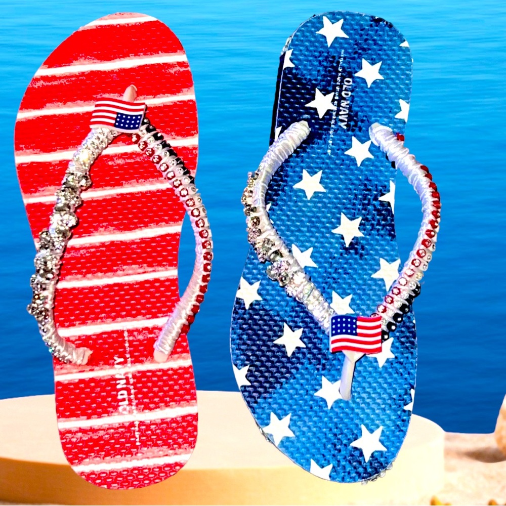 Flip Flops, Women Sandals, Girls Sandals, Ladies Shoes, Independence, patriotic